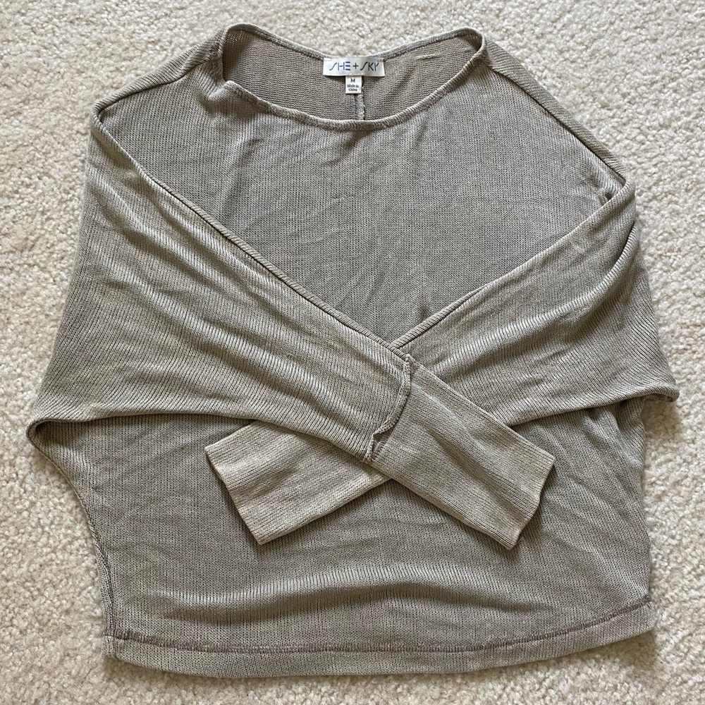 She + Sky Tan Knit Sweater
